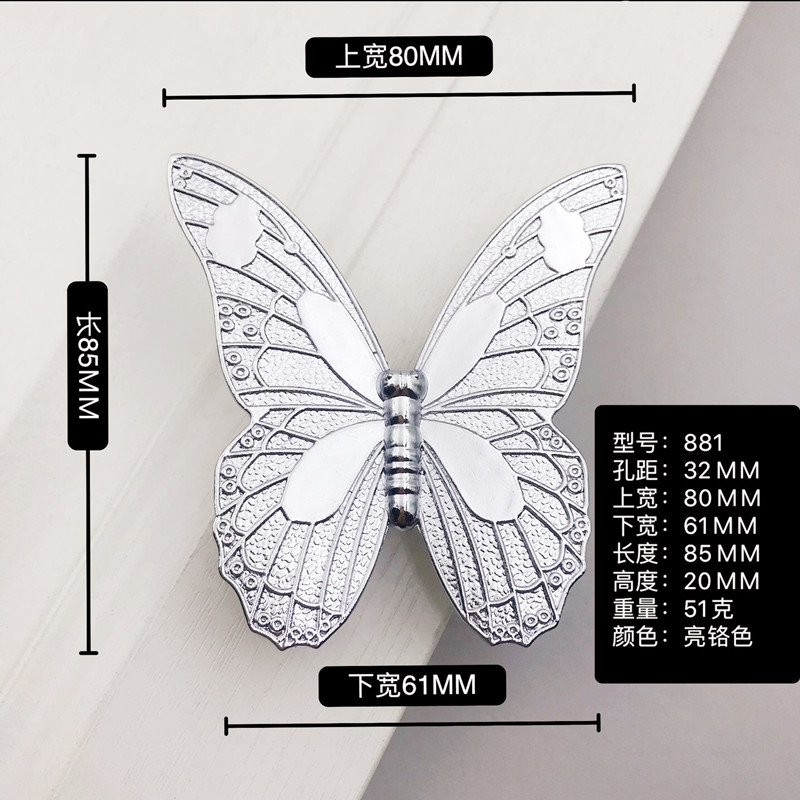 manzana de gabinete de mariposa 3D vintage de mariposa de zinc