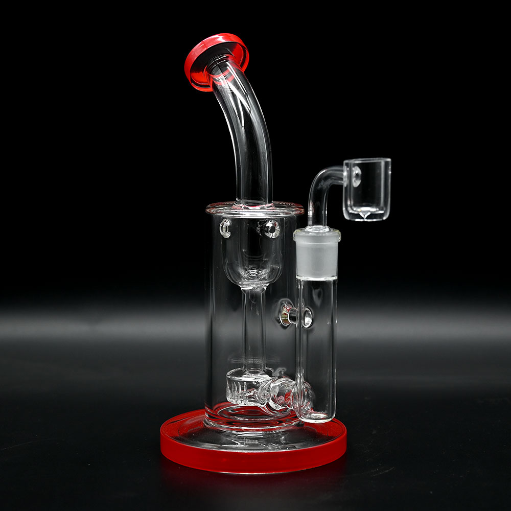 Glass Percolator Bong, Recycler Glass Dab Rigs With Quartz Banger, Color Percolator Glass Pipes, Borosilicate Glass Water Pipes, Glass Hookah, Smoking Accessaries