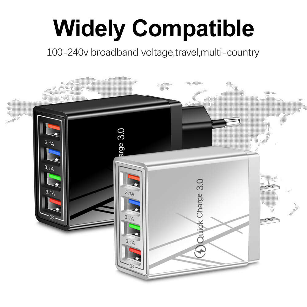 Europese standaard 4-poorts oplader 4 USB 5V 3A voor iPhone