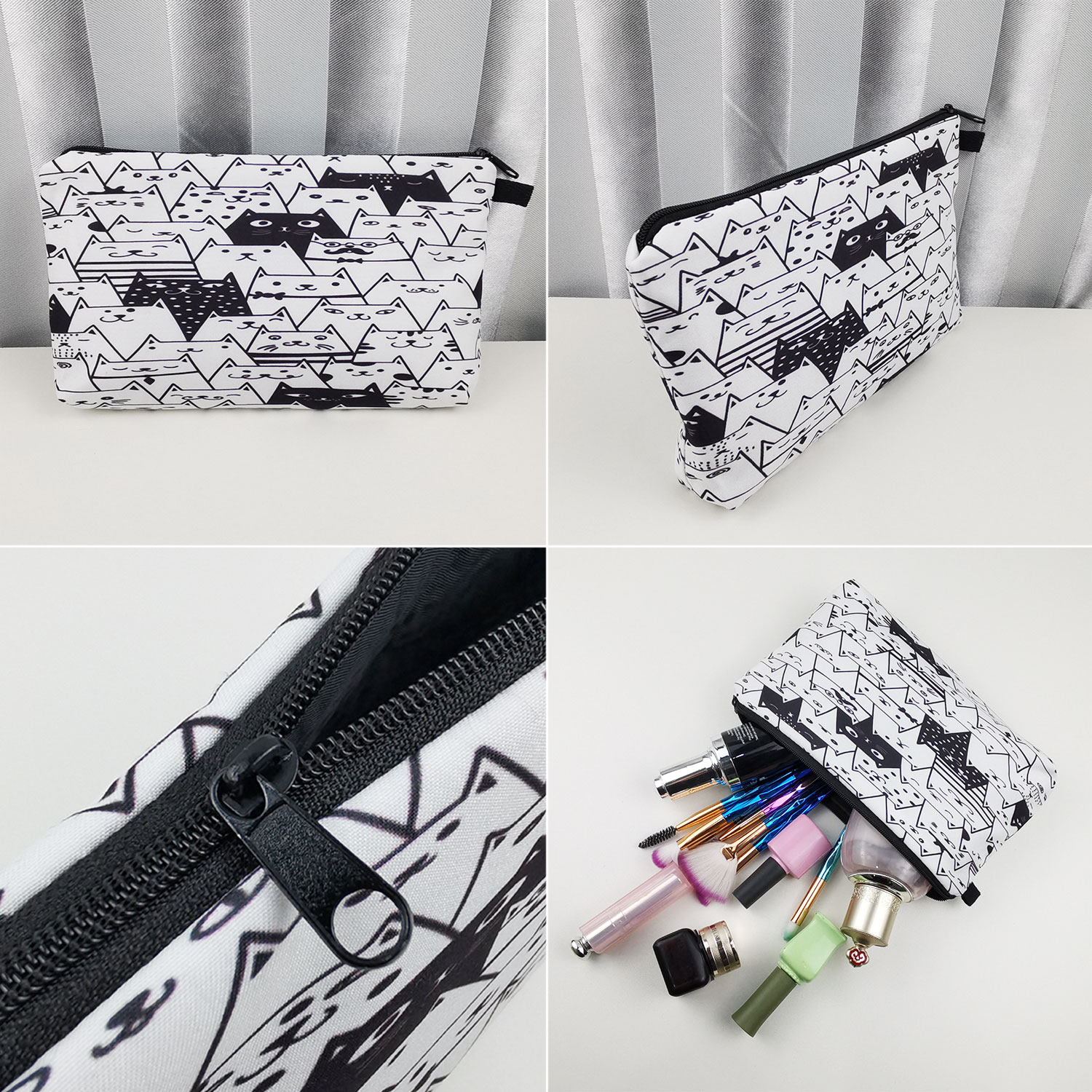 Bolsas de maquillaje Wolf Horse Deer Lápiz de lápiz para niñas Cosméticos Bolsa de gran capacidad Bolsa de tocador