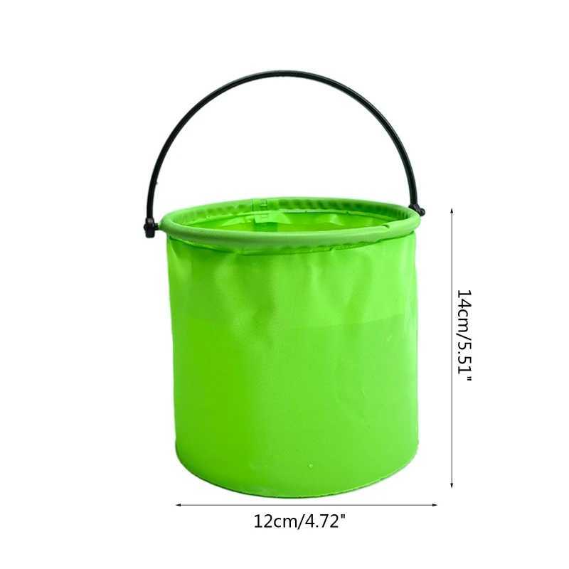 Sand Play Water Fun 12x14cm Collapsible Sand Bucket Portable Garden Tool Bucket Sand Beach Water Fight Activity Game Toy for Family Kids Easy Carry 240402