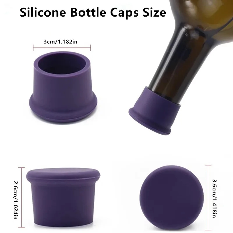 Rolhas de vinho de silicone reutilizáveis de 14 cores, vedação hermética, rolhas de vidro, bebidas, cerveja, garrafas de champanhe, tampas de rolha, proteção de vinho para rolhas para manter o vinho fresco