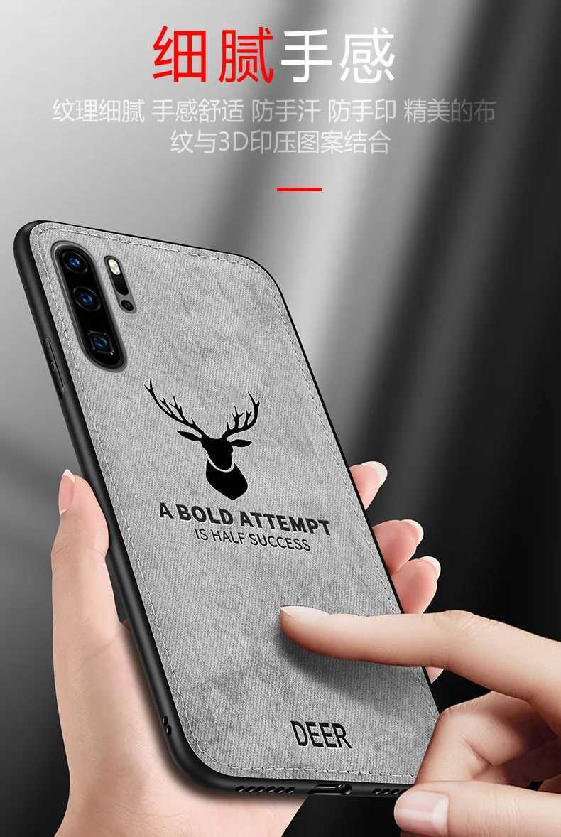 Cell Phone Cases For Huawei P30 P20 Pro Case Soft Silicone+Hard fabric Deer Slim Protective Back Cover for huawei Lite p20plus 2442