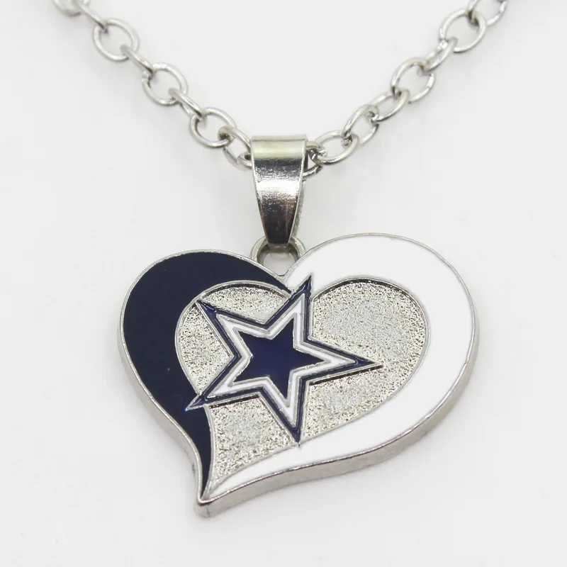 Pendentif Colliers Drop Shipping Cowboy Star Football Sport Collier Pendentif Avec 50 cm Chaînes Bijoux Charms 240330