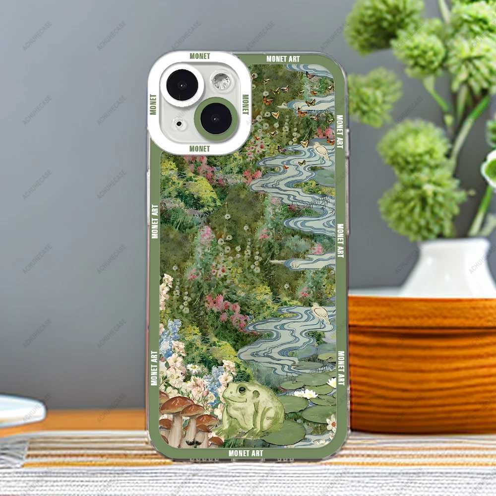 Чехлы для мобильных телефонов Monet Art Case для iPhone 15 14 13 12 Pro Max Mini 11 XS X XR SE 7 8 Plus Мягкий силиконовый чехол 2442