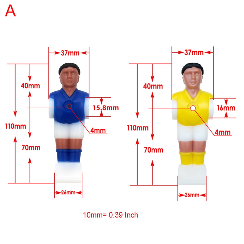 4st Tabell fotbollsmaskin för dockor Rod Soccer Table Football Man Soccer Player Reserve Parts for Table Football