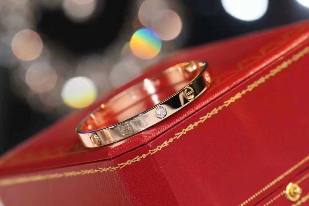 Carts-Armband, 18 Karat Roségold, Armband für Damen, Au750, gefärbt mit Diamanten, breite und schmale Version, männliche Paare, Geschenk an Freundin