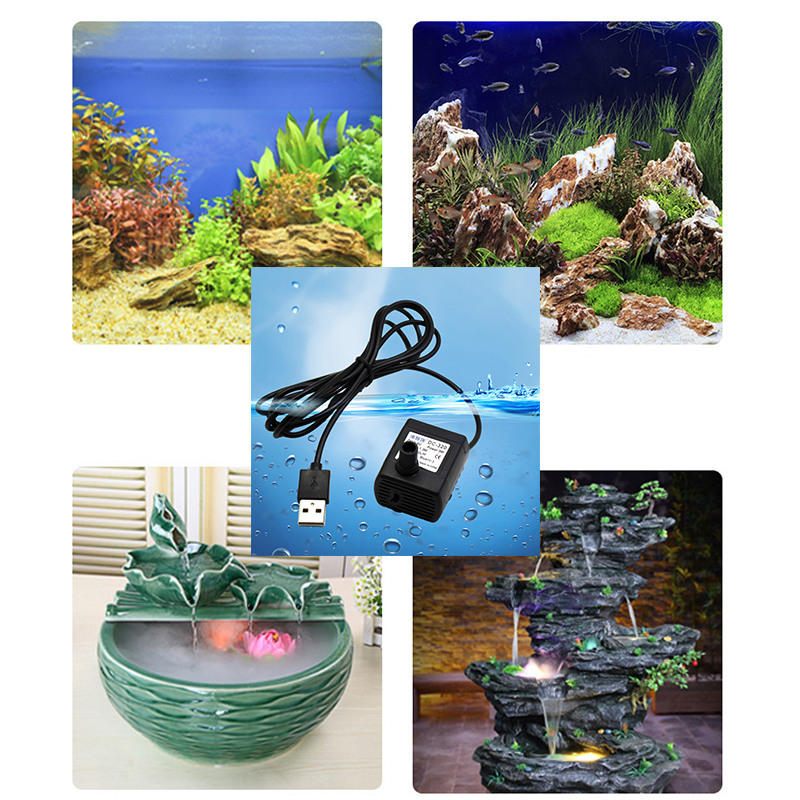 Bekväm mini USB Submersible Water Pump för Aquarium Fountain Small Fish Tank Pet Dispenser