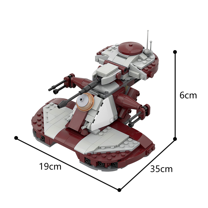 GOBRICKS MOC 75283 AAT BLOCO DE CONSTRUÇÃO DE TANK SPACE SPACE GUERRAS BORREDE ASSOCIENTE VEÍCULO VEÍCULO CRIGATY MONTA