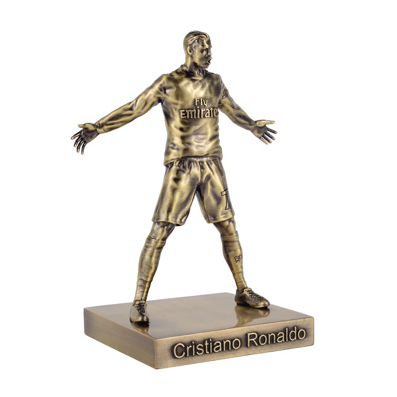 Vendas diretas da fábrica Cristiano Ronaldo liga de metal antigo bronze figura decoração ídolo