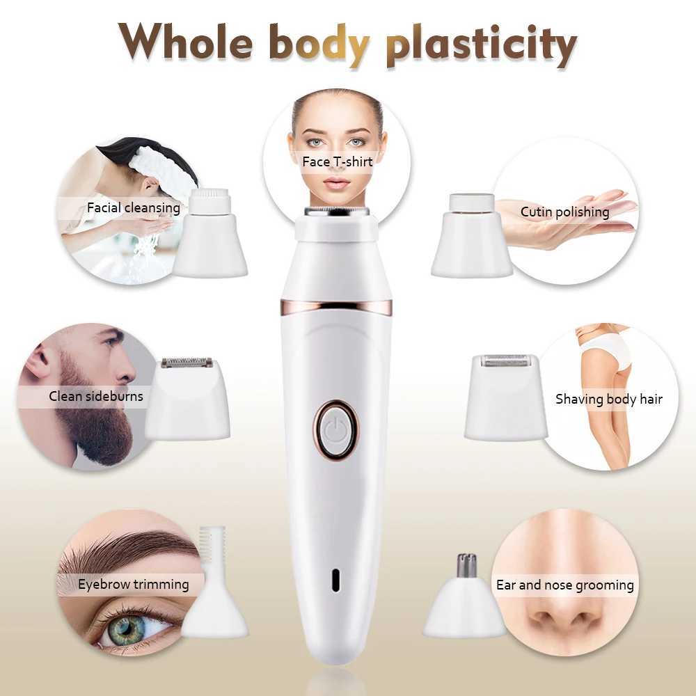 Rasoirs électriques 7 en 1 épilateur femmes rasoir femelle sourcil nez jambe épilateur facial bikini tondeuse rechargeable dépilatoire 2442