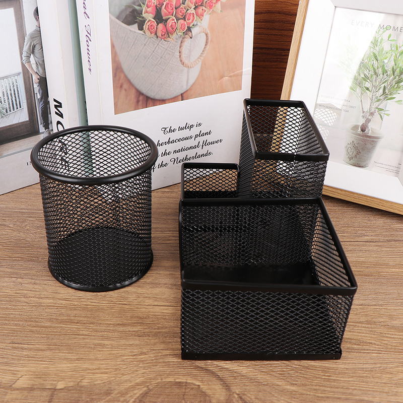 Desk STORTERY Organiser Creative Metal Pen Holder Pencil File Storage Rack 3 Grid Storage Box Office Desktop Tillbehör