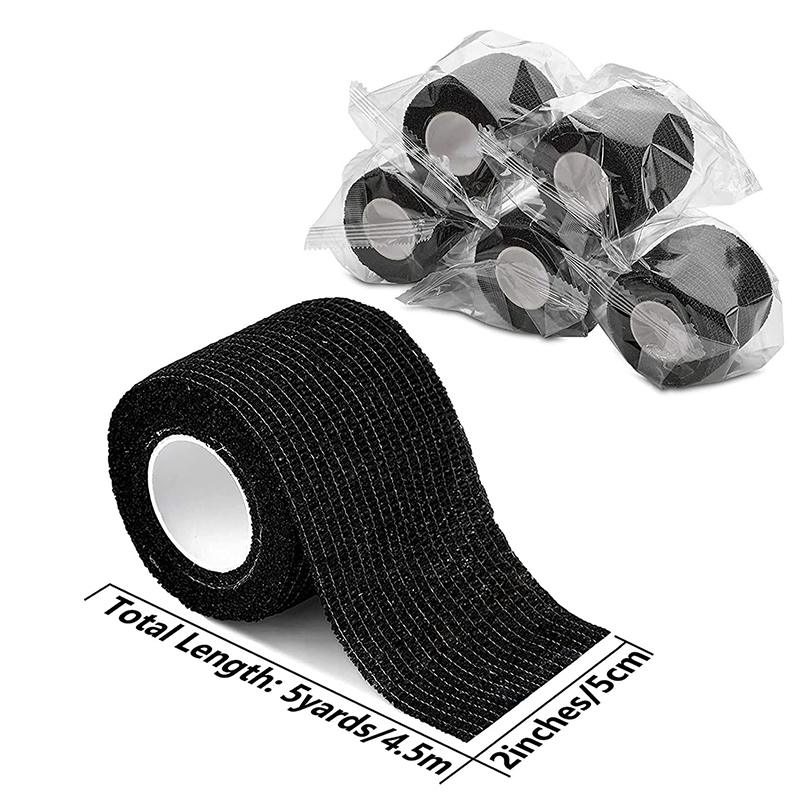 Black Tape Tattoo Handle Bandage Sport Wrap Tape Self Adhesive Elastic Bandage Tape Tattoo Permanent Makeup Accessories