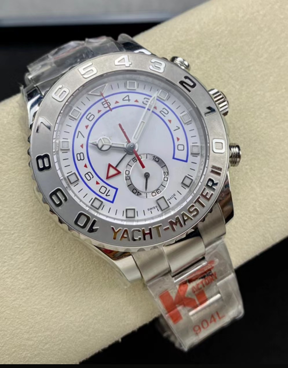 2024 KF Tamaño del reloj para hombre de fábrica 44 mm 904L acero inoxidable C Sapphire Mirror Watch 7750 Movimiento