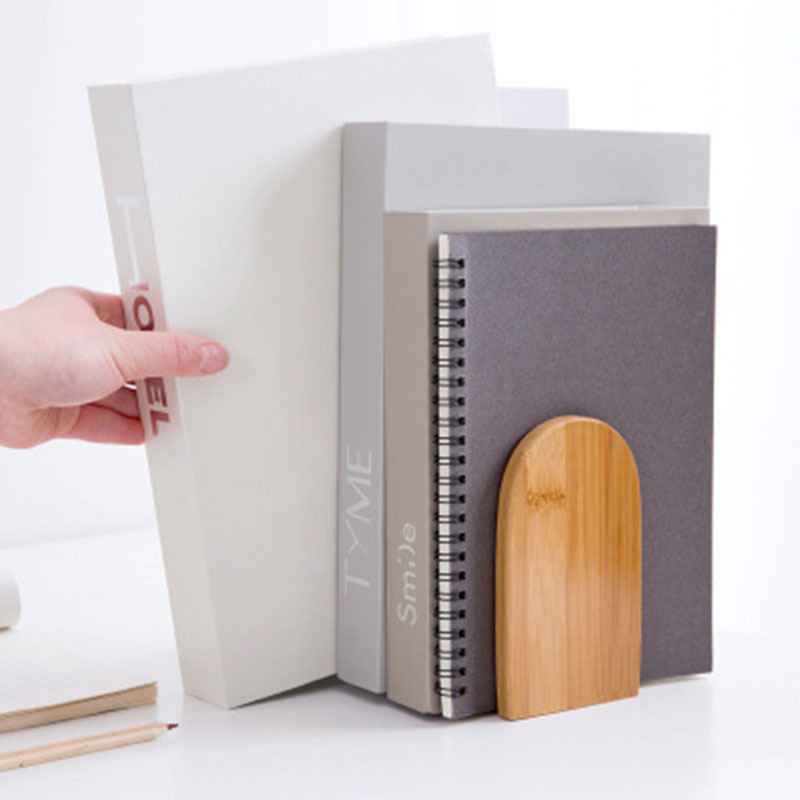 Bamboo Nature Book Holder BookEndsデスクオーガナイザー木製スタンドホルダーシェルフホームオフィスデスクアクセサリーデスクトップオーガナイザー