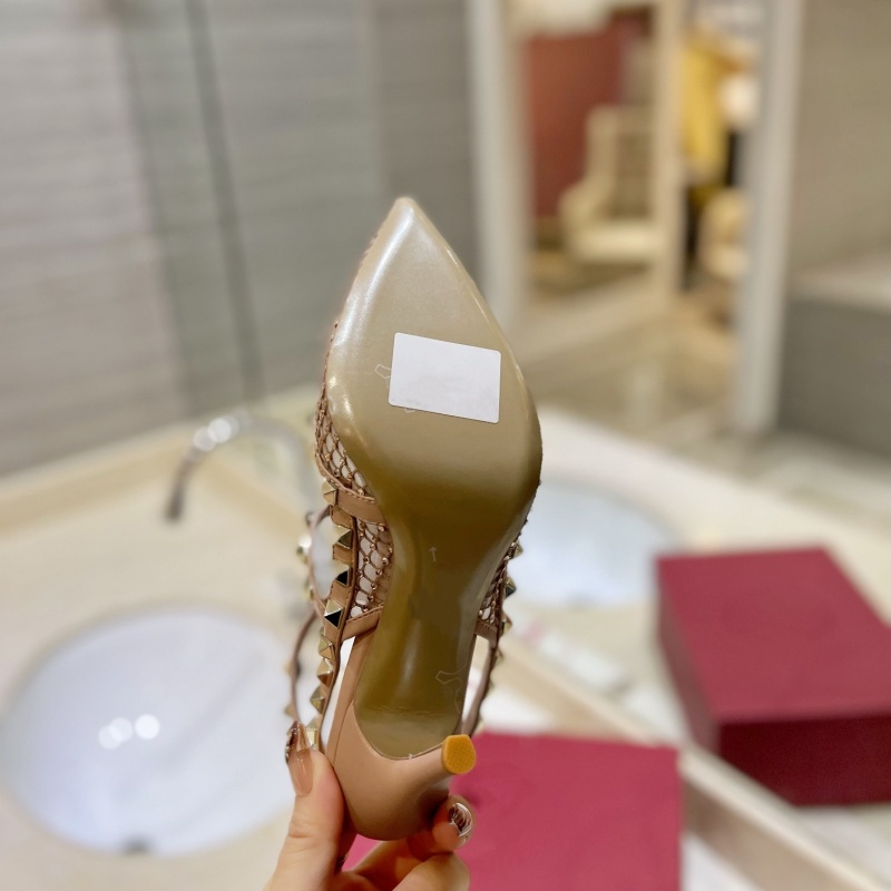 Spiegel kwaliteit dames pumps sandalen designer mode hoge hak jurk schoenen met strass decoratie terug lege teen puntige 6.5CM / 10CM naaldhak schoenen met doos
