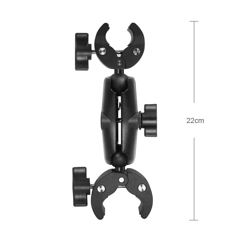 GoPro Mount SLR için 25mm/1 inç Çift Soket Kol ve Pençe Kelepçesi Motosiklet Gidon Bisiklet