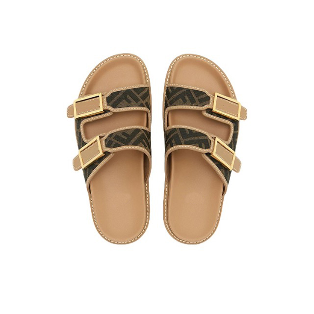 Summer Beach Soft Insole Casual Women Sandalen met doosontwerper Luxe Velcro Damesschoenen Kaki Lichtgewicht Handige niet -slipzolen Men Schoenen