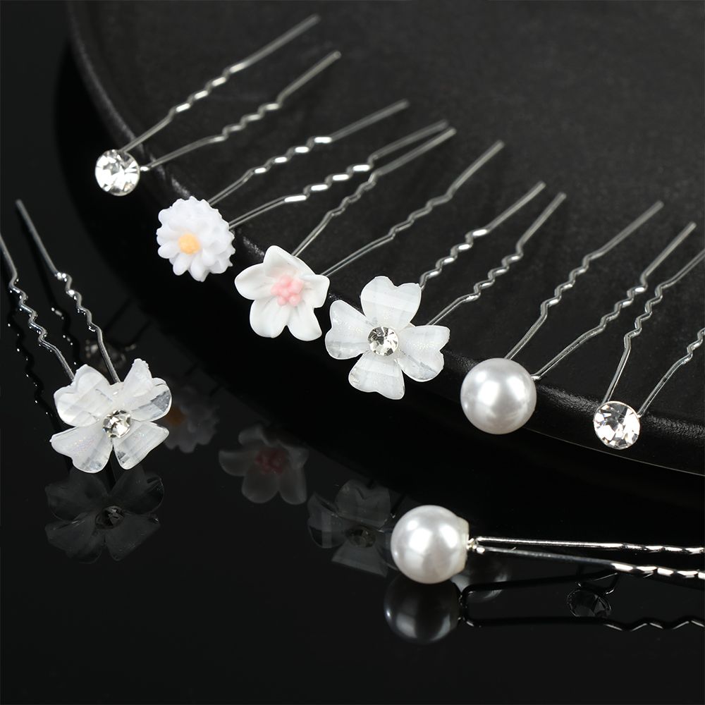 Bridal en forme de U Metal Barrette Clip Hairpins Hingestone Pearl Wedding Hairstyle Design Tools Femme Accessoires de cheveux