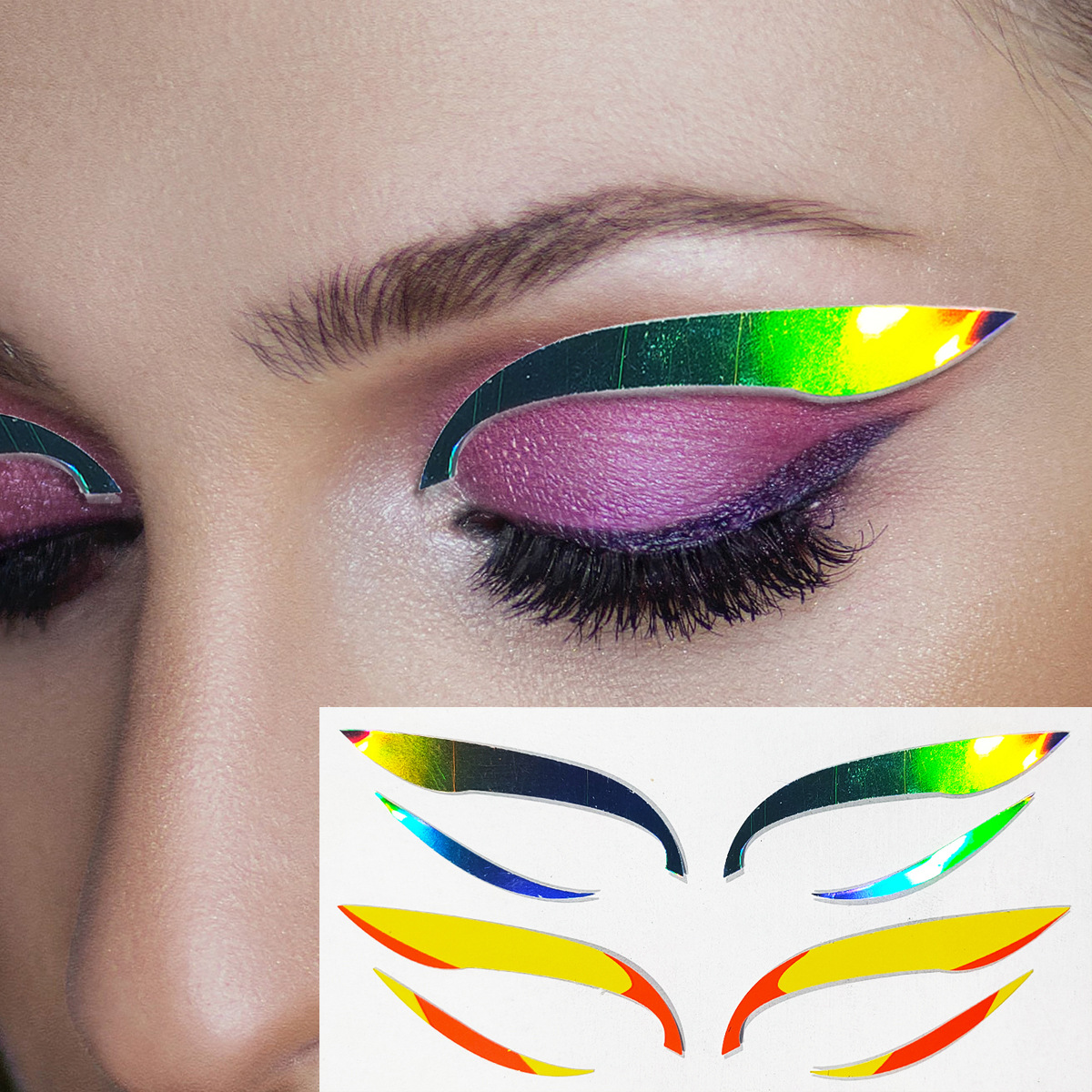 Glitter Eyeliner Sticker Set Waterproof Double Line Eyelid Patch Reusable Self-adhesive Eyelid Sticker Makeup Beauty Tool