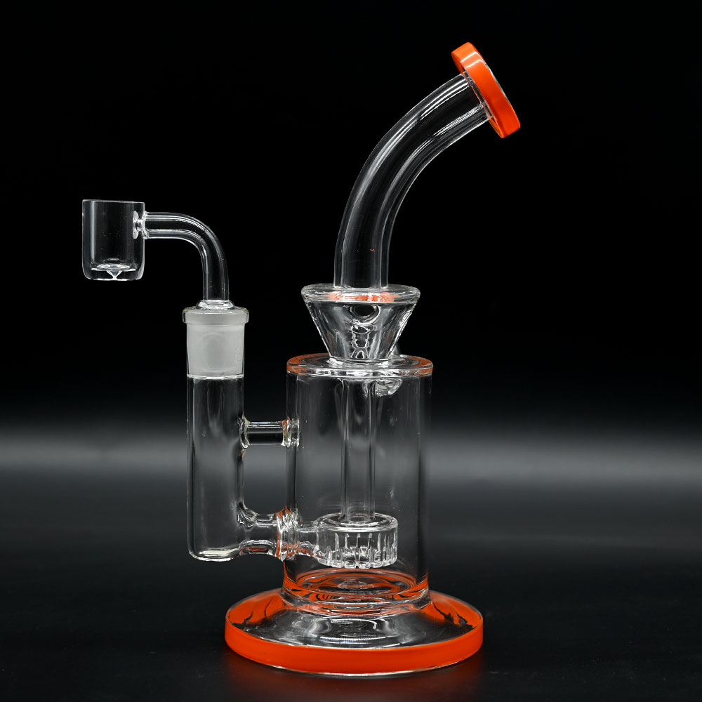 8.4in, bong de vidro Percolator, plataformas de vidro de reciclador com banger de quartzo, tubos de vidro percolator de cor, tubos de água de vidro de borossilicato, acessórios para fumantes