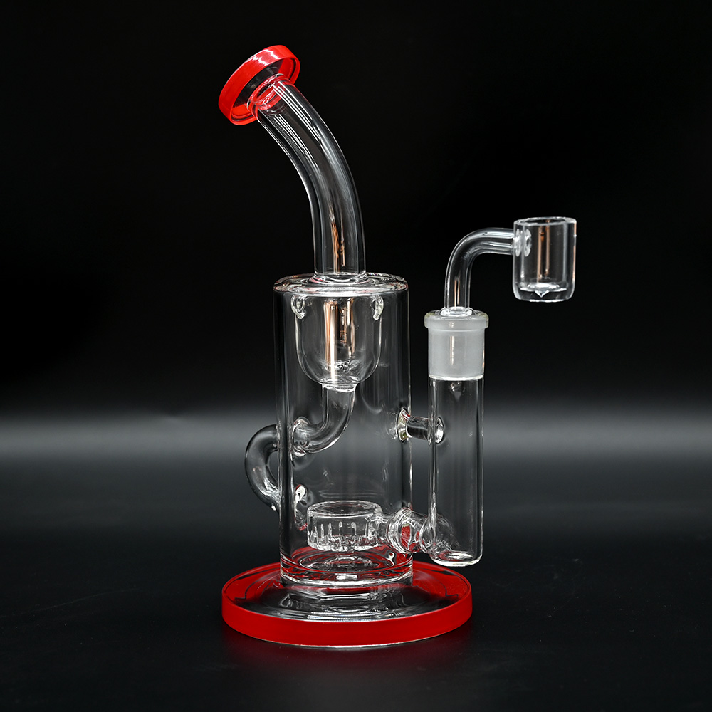 Percolateur en verre Bong, plates-formes de tampons de verre recycler avec banger en quartz, tuyaux en verre de percolateur de couleur, tuyaux d'eau en verre borosilicate, accessoires fumeurs, lisse de hippies