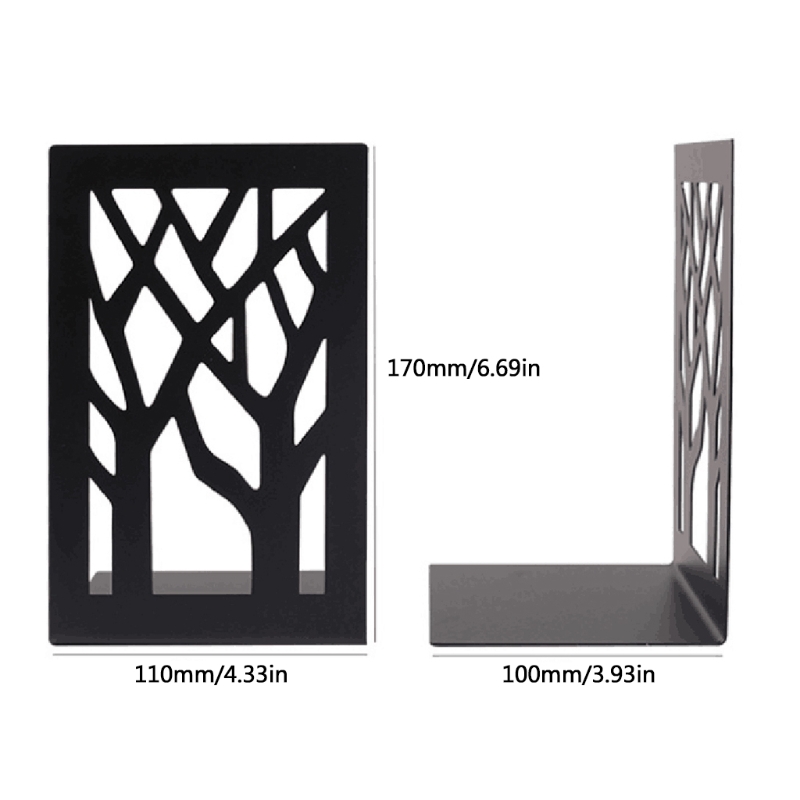 Exquisito Bookend metal Hollow-Out il pattern Forest Pattern Design Stands for Creative Gift Decorative Metal Boo W3JD