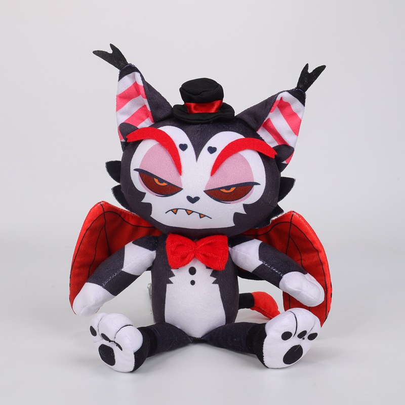 Vente chaude produit standard hôtel hazbin extrêmement maléfique patron anime poupées périphériques enfer inn clown jouets en peluche