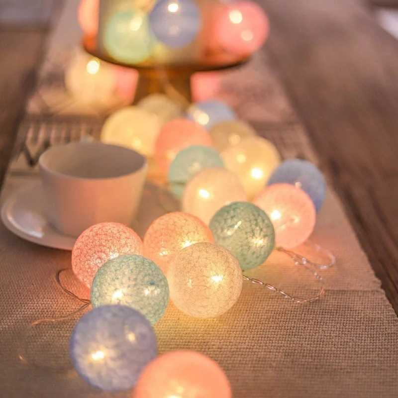 Guirlandes LED 20 boules de coton guirlandes lumineuses éclairage féerique de noël pour vacances en plein air mariage fête de noël décoration de la maison YQ240401