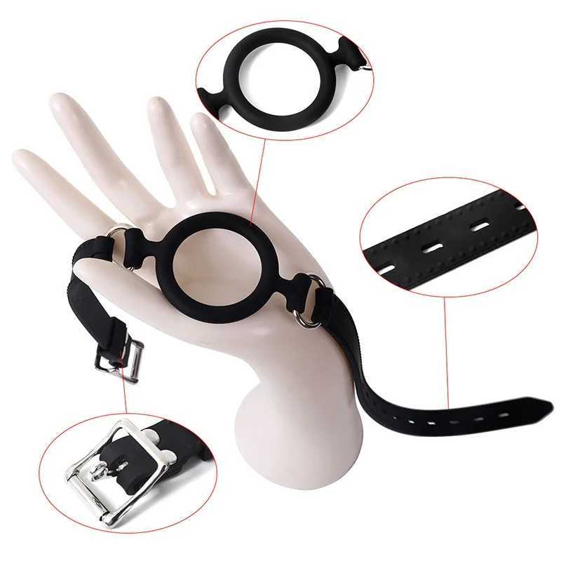 Jouets pour adultes BDSM en silicone souple, anneau à bouche ouverte, gag, joint torique respirant, gags oraux, contraintes de bondage, esclave adulte, jeu de rôle, jouets sexuels pour couplesL2403