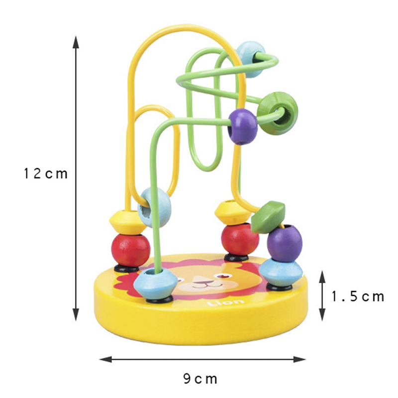Montessori Toys Educational Wooden Toys for Children Early Learning Boys Girls Wooden Circles Bead Wire Maze Roller Coaster