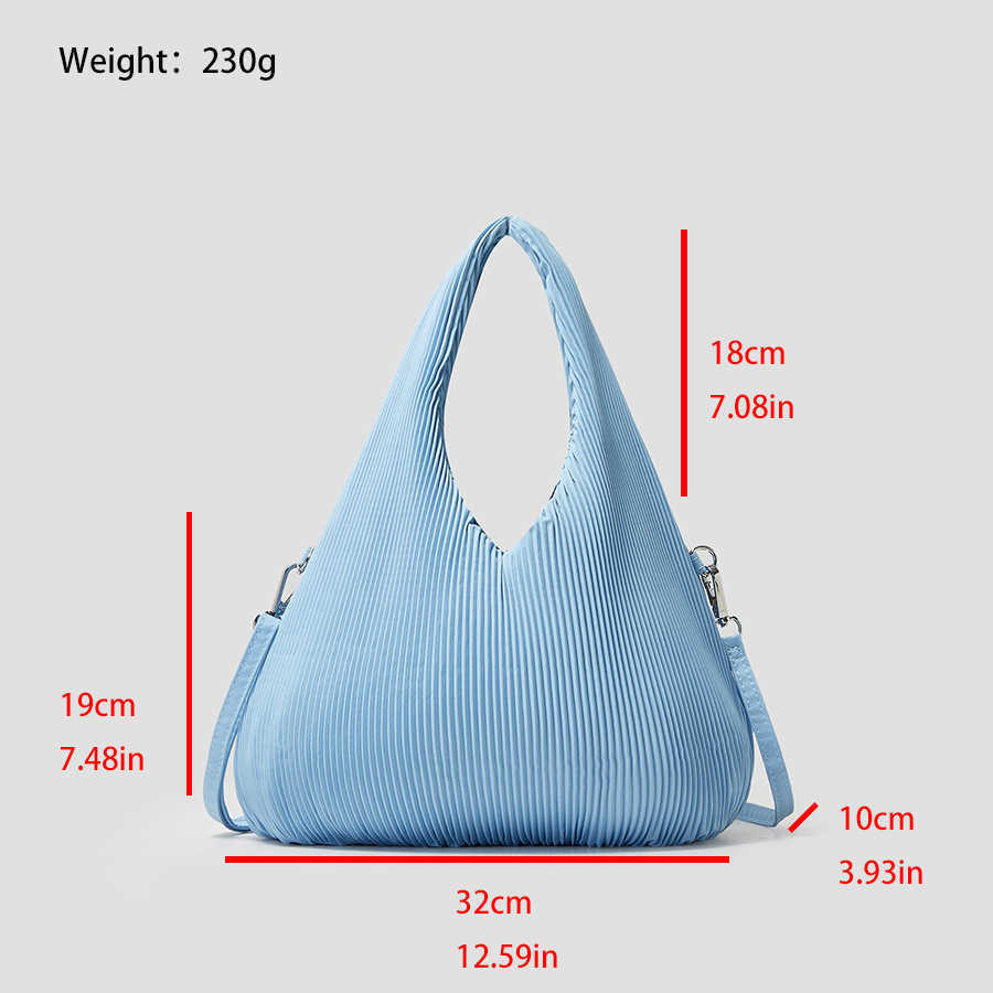 Модная и минималистичная женская сумка из атласной плиссированной нейлоновой ткани, мягкая сумка через плечо на одно плечо для детей и мам, сумка под мышками в ленивом стиле 240402
