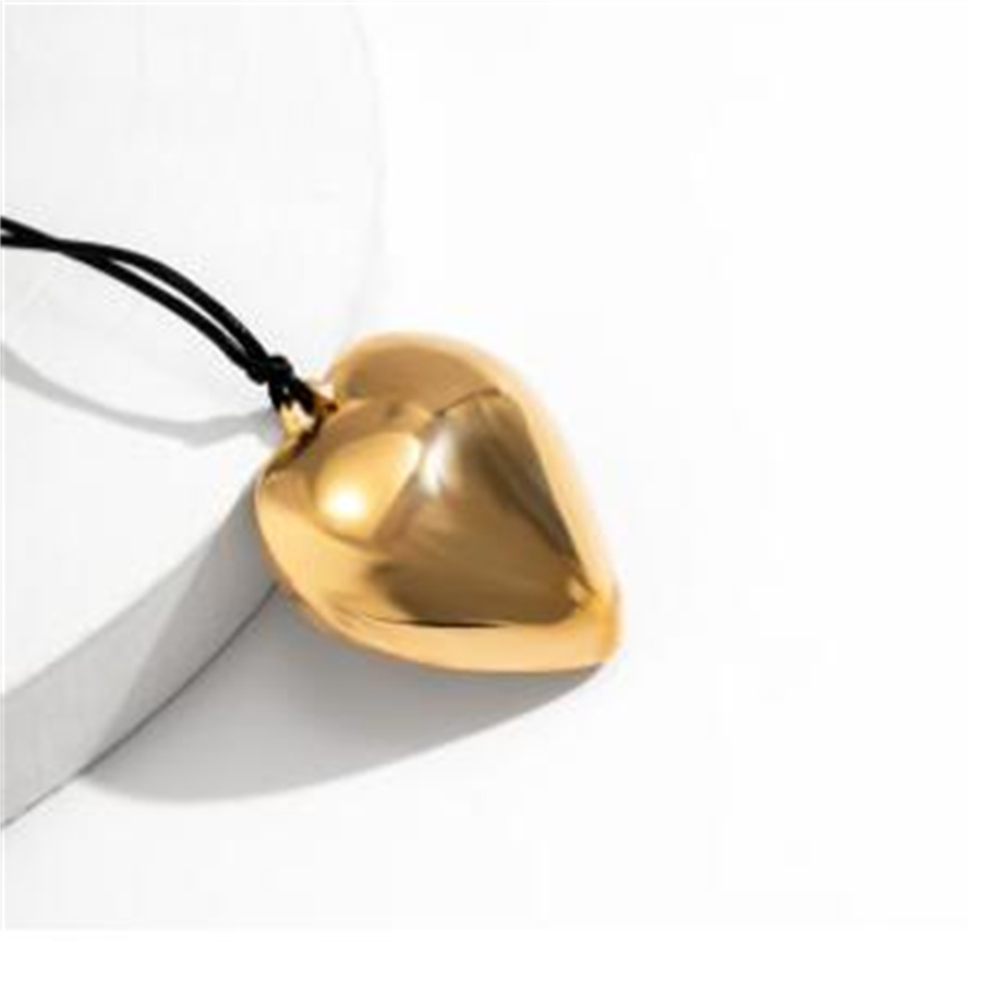 Collier pendentif grand amour exagéré, doux et Cool, Simple et réglable, fil de cire en velours à carreaux AB77