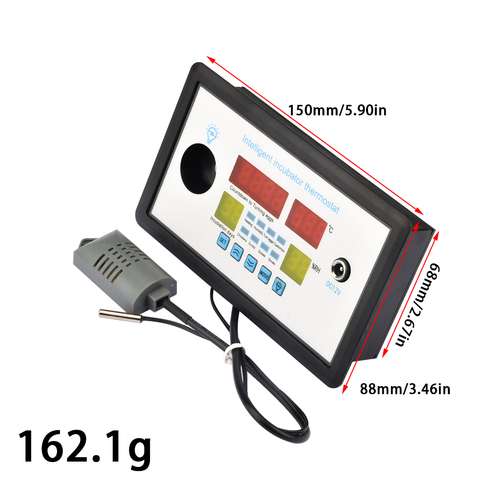 W9005 Incubadora de ovo Incubadora de temperatura automática Controlador de umidade inteligente Termostato AC110-220V DC 12V