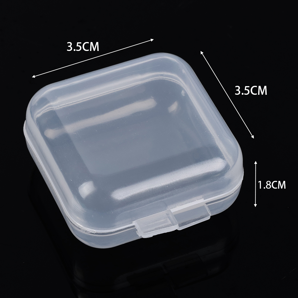 50/mini scatola di stoccaggio trasparente imballaggio in plastica quadrata custodia contenitore portatile in orecchini organizzatore di gioielli di gioielli