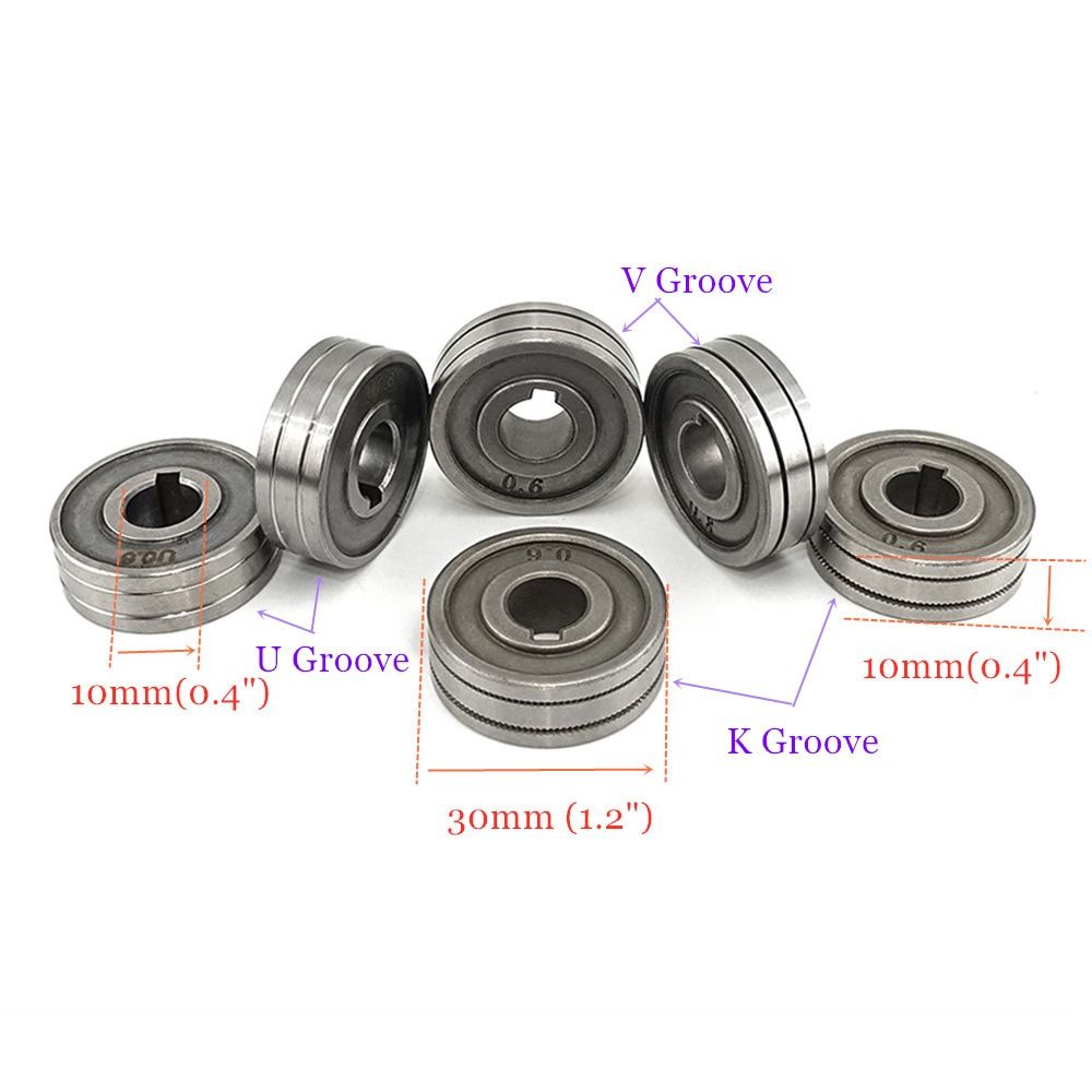 MIG MAG Soldagem Rolo de fios Rolo de acionamento de fio 0,6/0,8/1,0 mm KNURL V U K Groove para a aço Máquina