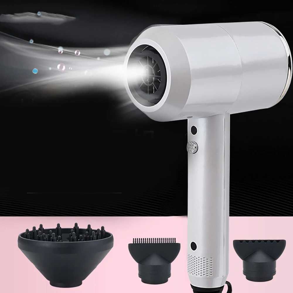 Hair Dryers Blue Light Ionic Hair Dryer Professional Strong Hair Dryer Barber Shop Electric Hair Salon Equipment Overheat Protection Device 240401