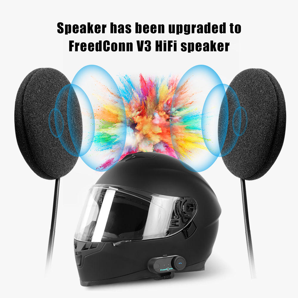 Freedconn TCom VB casque de moto interphone Bluetooth casque groupe casque 6 coureurs BT 5.0 FM musique partager système d'intercommunication