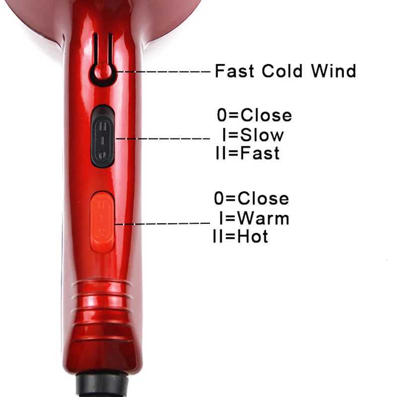 Hair Dryers Powerful Professional Salon Hair Dryer Negative Ion Blow Dryer Electric Hairdryer Hot/Cold Wind With Air Collecting Nozzle 240401