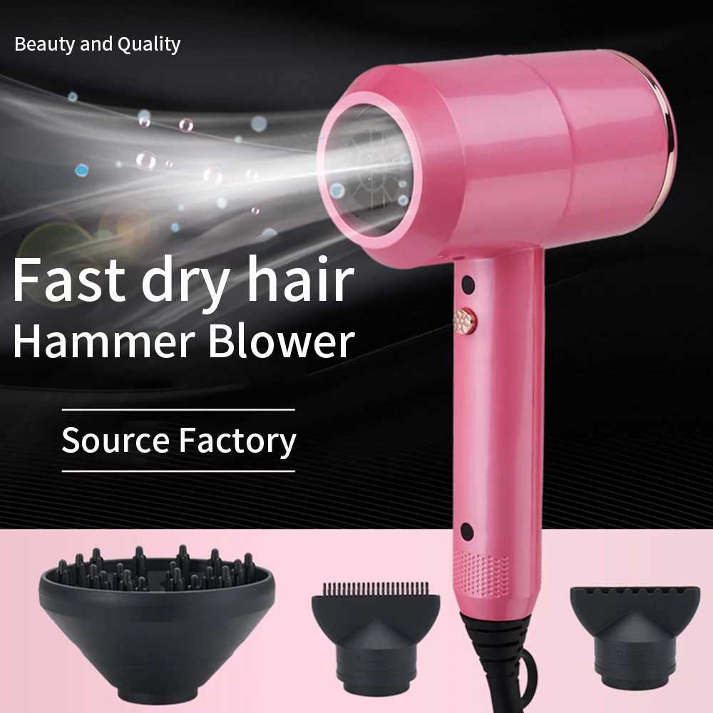 Hair Dryers Blue Light Ionic Hair Dryer Professional Strong Hair Dryer Barber Shop Electric Hair Salon Equipment Overheat Protection Device 240401