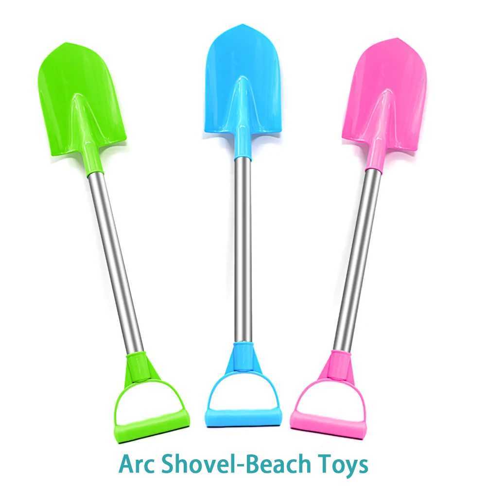 Giochi con la sabbia Divertimento in acqua Pala da spiaggia bambini 56 cm Pala a punta in acciaio inossidabile Giocattolo Sabbia Neve addensata Casa da gioco Pala da spiaggia Giocattoli da esterno Regalo bambini 240402