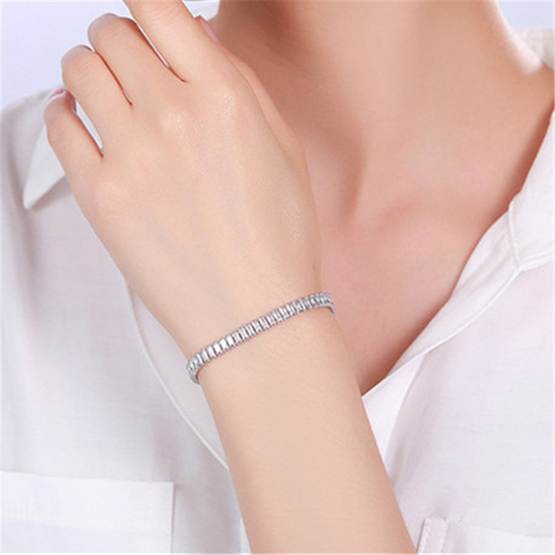 4x4mm Square Diamond Tennis Armband Designer för kvinna Luxury Silver Gold Mens Armelets Copper 3x6mm 3A Zirconia Bangles smycken Daglig outfit vän Par gåva gåva