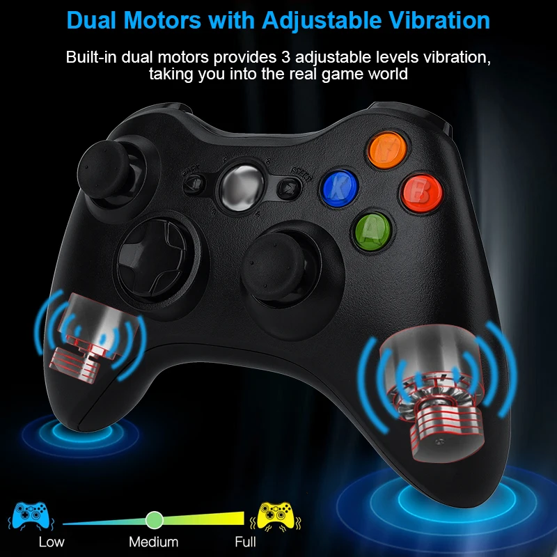 Gamepads Wireless/Wired Controller Gamepad Compatible with XBOX 360 Wireless Joystick Joypad Compatible with Xbox Slim Windows