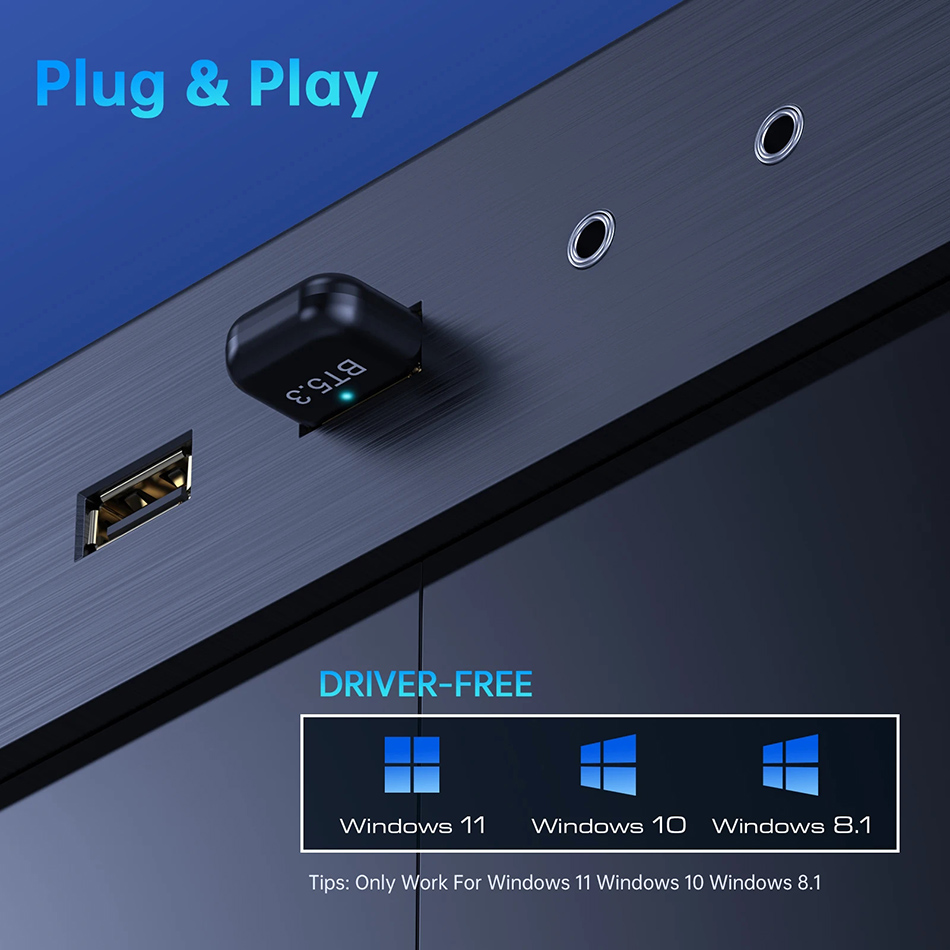 EDUP USB Bluetoothアダプターワイヤレス5.3ドングル用ワイヤレスマウスキーボード音楽オーディオトランスミッターレシーバーEP-3531