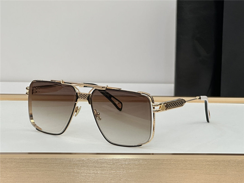 men glasses THE DAWN design sunglasses square K gold hollow frame high-end top quality outdoor uv400 eyewear with case