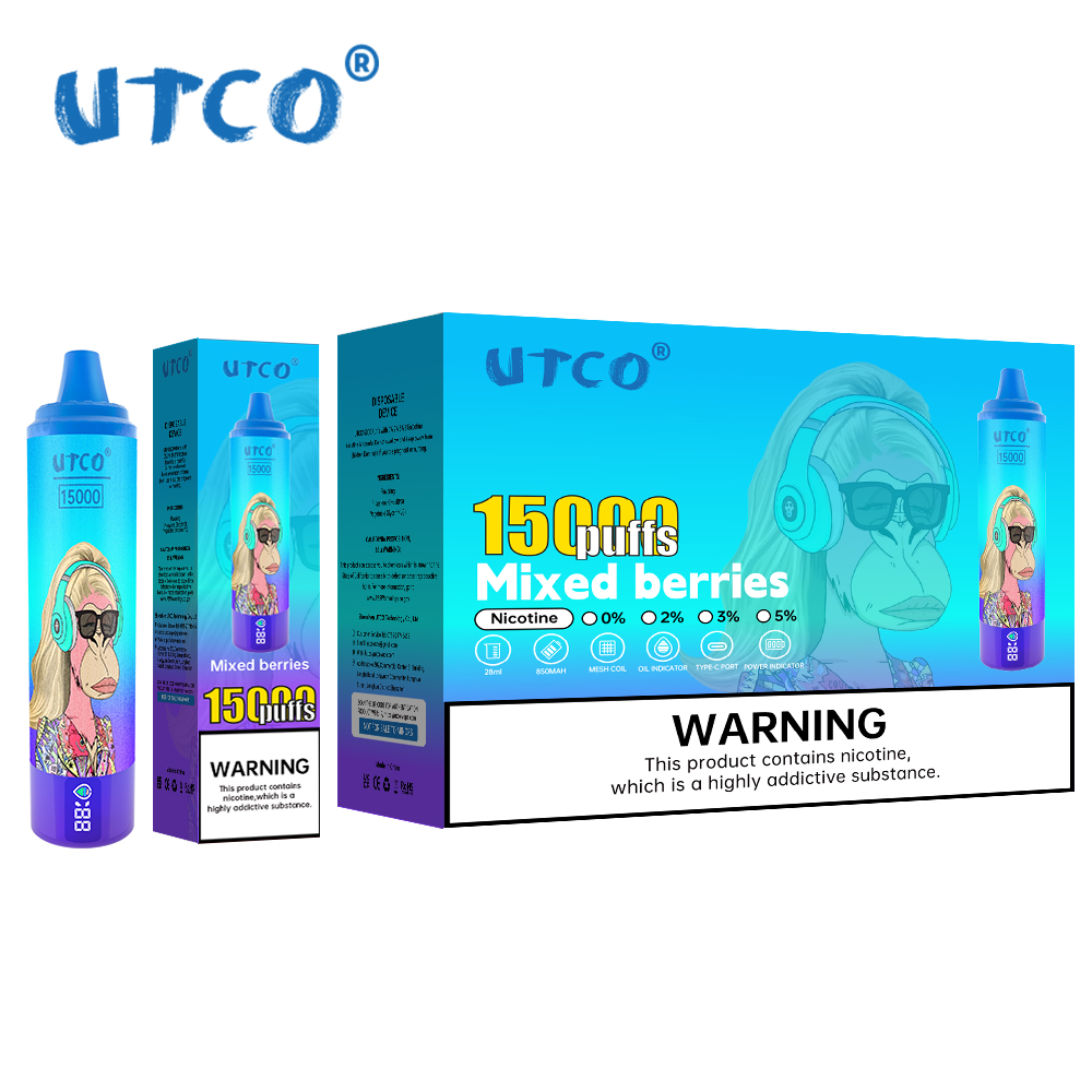 UTCO Original Bang King 15000 Puff Einweg-E-Zigaretten 1,0 Ohm Mesh Coil 25 ml Pod-Batterie Wiederaufladbare elektronische Zigaretten Puff 15K 0% 2% 3% 5% Vape Puff 12k 18k Puff 20000