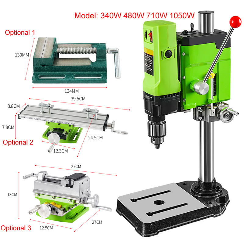 340W 480W 710W 1050W Electric Bench Drill Vise Fixture Drilling Machine Variable Speed Drilling Chuck 1-16mm DIY Wood Metal Tool