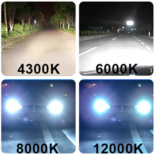 2Pack H13 9008 Bi-Xenon HID-glödlampor 35W/55W Super Bright Dual HI/LO-strålkastarbyte, 4300K ​​6000K 8000K 12000K, paket med 2