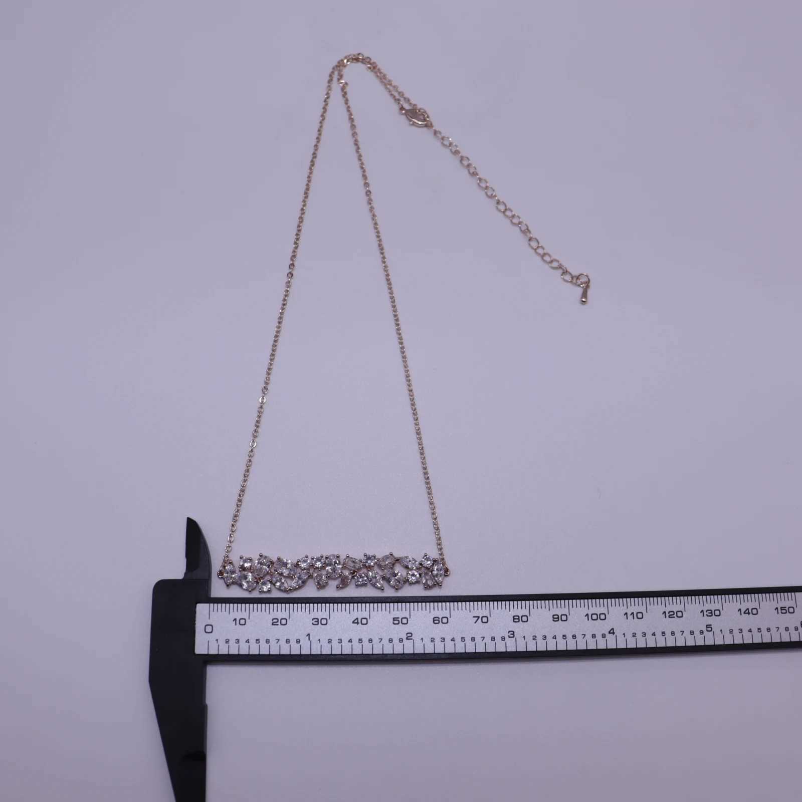 Pendant Necklaces Shinny Bar CZ Trendy Jewelry Party Wear Pendant Necklace Chain Vintage Women Girl 2024 Gift 240330