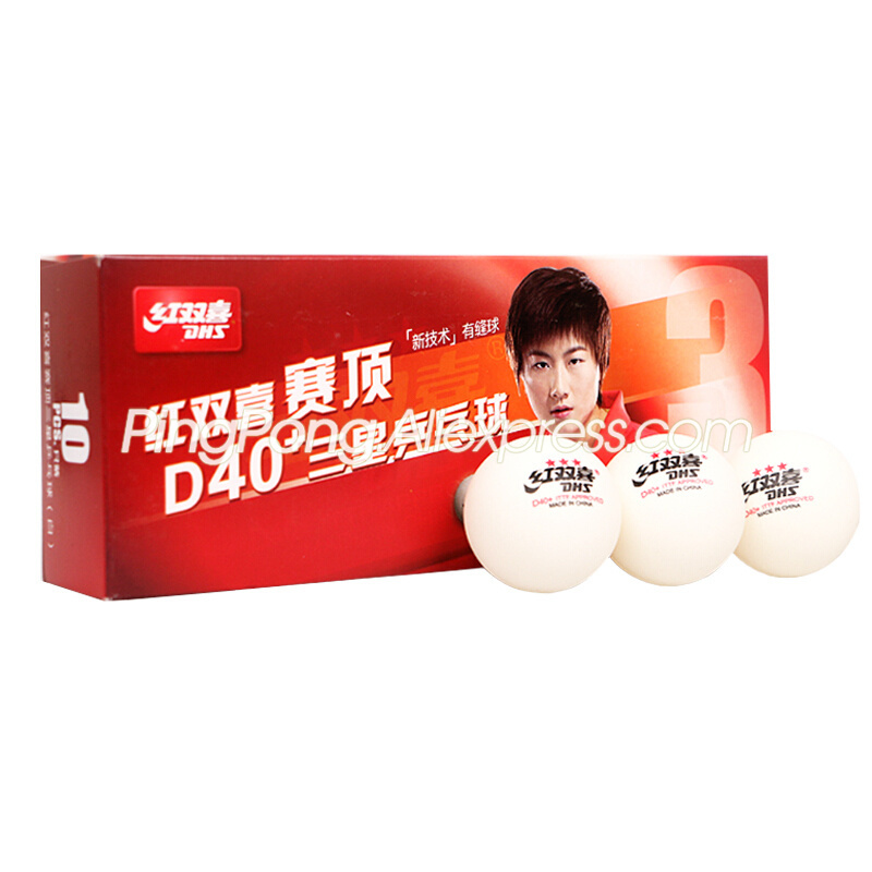 20 balles DHS 3 étoiles D40 + Ball de tennis de table Ding Ning Nouveau matériau Plastic Poly Original DHS 3 étoiles Ping Pong Balls